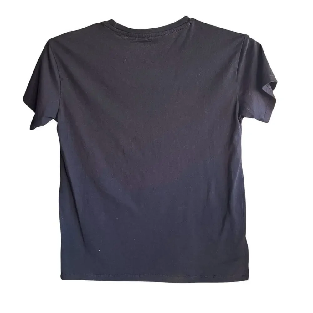 WEDNESDAY girls black logo tee We Wear Black On Wednesday Goth NWOT SZ xL